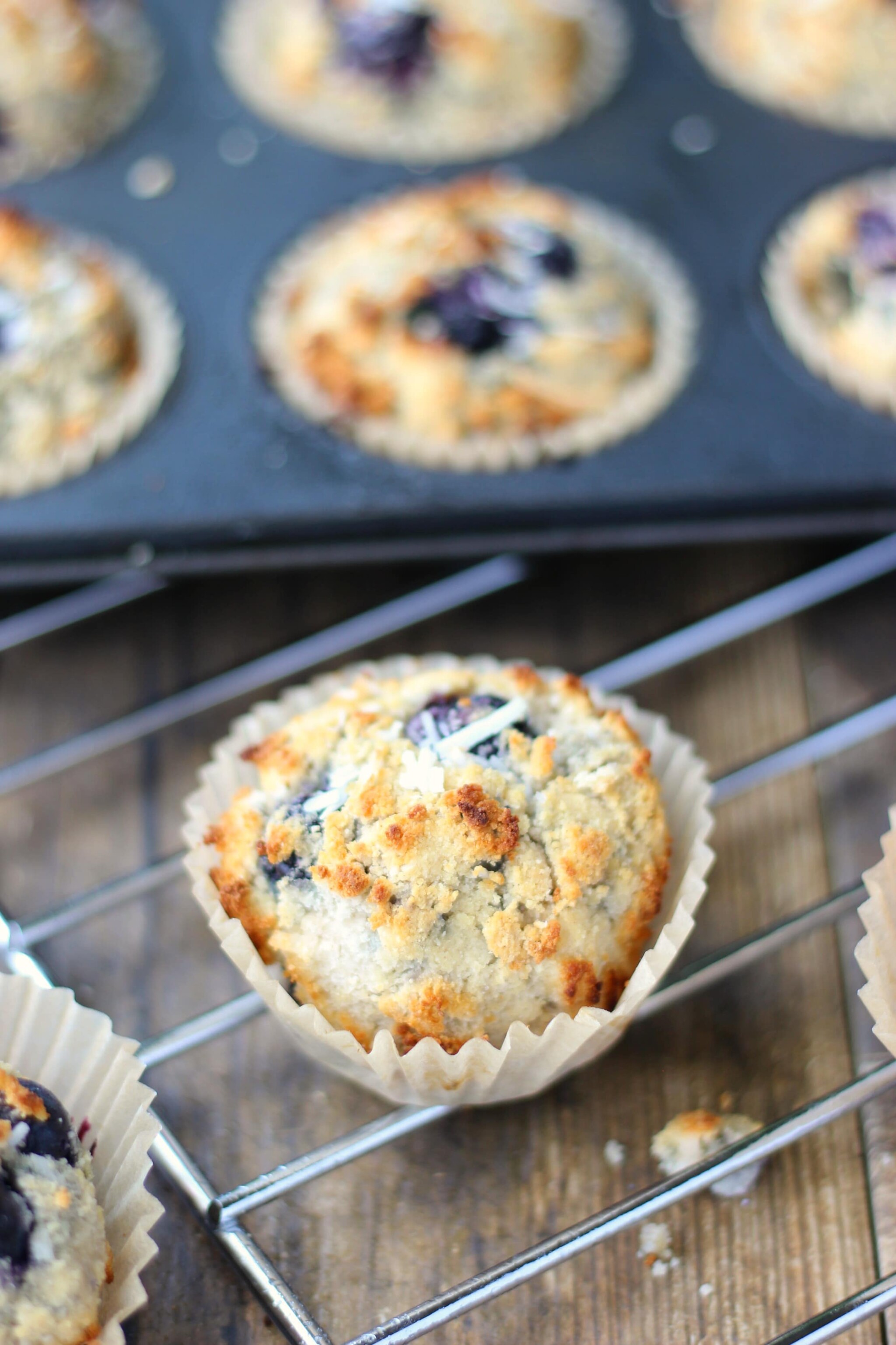 Now your morning experience just got a whole lot better with these delicious and quilt-free Coconut Blueberry Muffins. Enjoy!