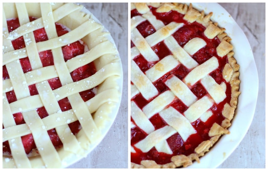 This Mom's favorite pie recipe is made 100% from scratch. This strawberry rhubarb pie is incredibly flavorful and easy to make! gardeninthekitchen.com 